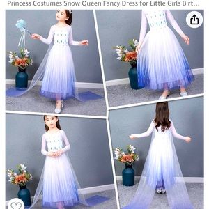 Frozen 2 Princess Costumes Snow Queen Fancy Dress for Little Girls